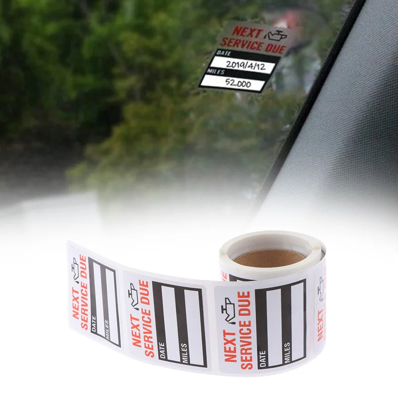 Наклейка для замены масла в рулоне 100 шт./рулон с напоминанием о сервисе наклейка