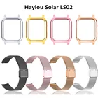 Миланский Браслет для Haylou Солнечный LS02 ремешок чехол Защитная пленка Нержавеющаясталь Магнитный браслет для Haylou Солнечный LS02 часы Чехол