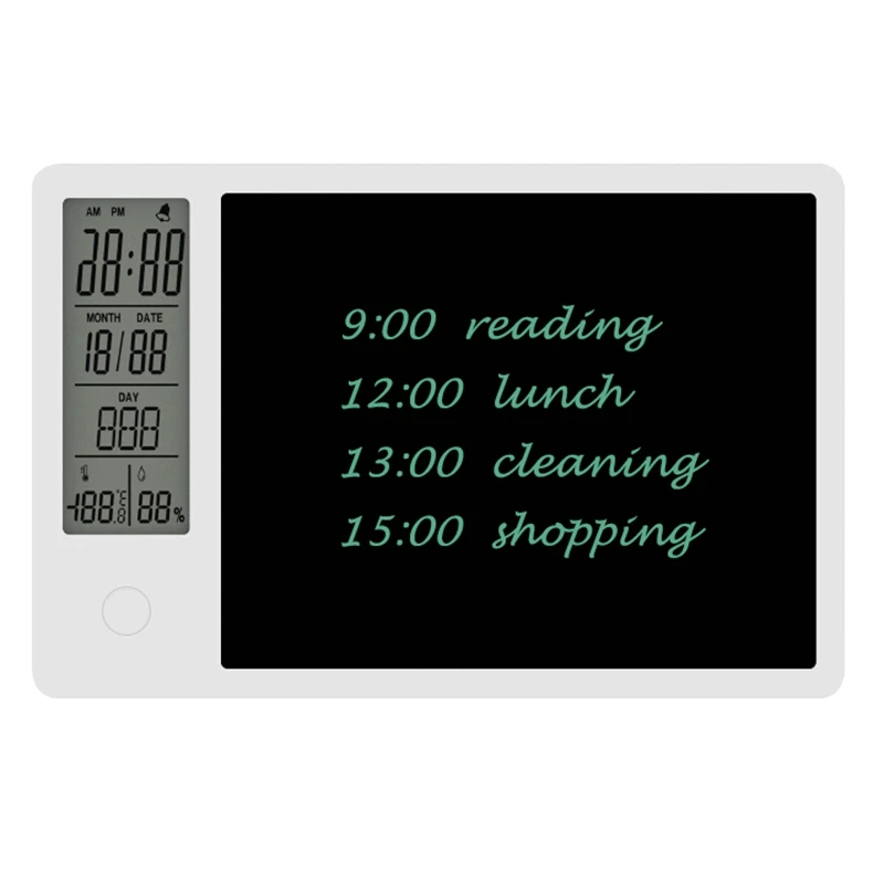 

Drawing Pad 9.5 Inch Temperature Humidity Display Electronic Calendar LCD Writing Tablet Doodle Board
