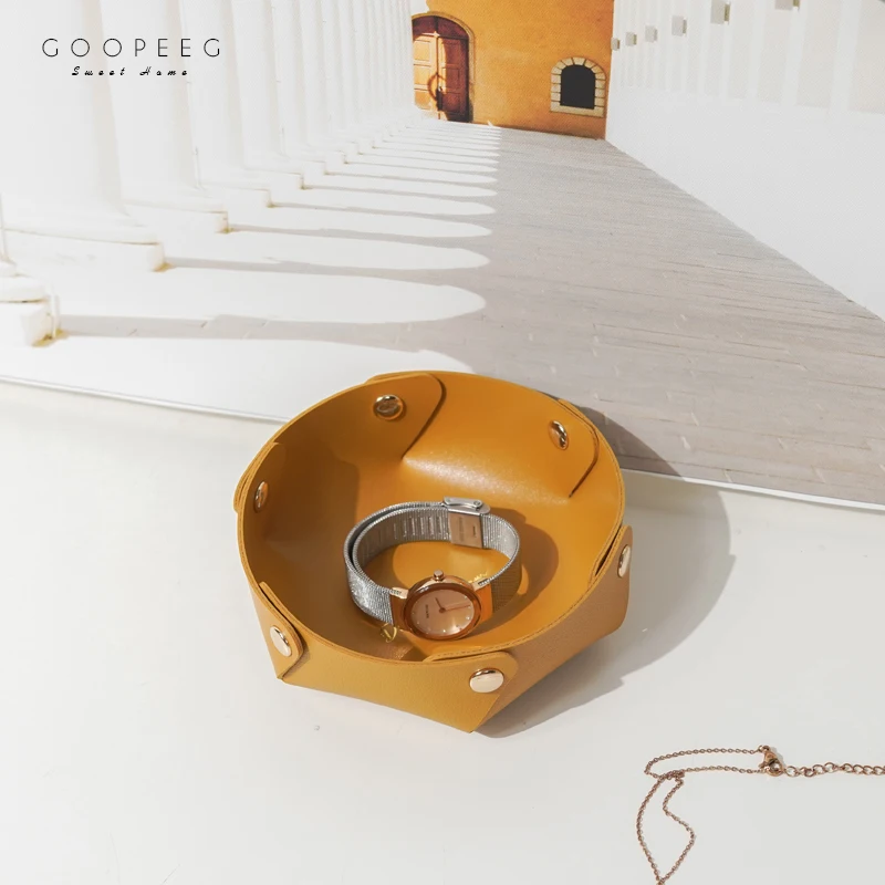 Настольная кожаная Магнитная косметика для ювелирных изделий крыльцо контейнер