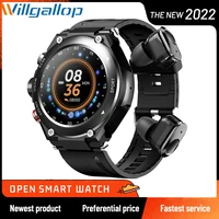 willgalop t92 smart watch men tws bt 5 0 earphone call local music body temperature sport waterproof smartwatch for android ios