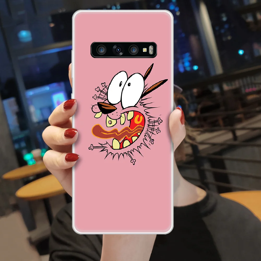 

Courage cartoon Cowardly Dog Phone Case cover hull For SamSung Galaxy S M 6 7 8 9 10 20 30 31 Edge Plus E Lite transparent