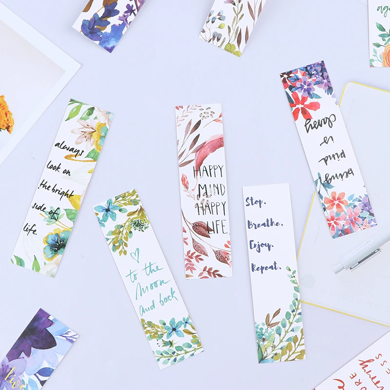 

1 коробка, закладки с цветами для книг, визиток, записей, бумажных страниц, канцелярские принадлежности