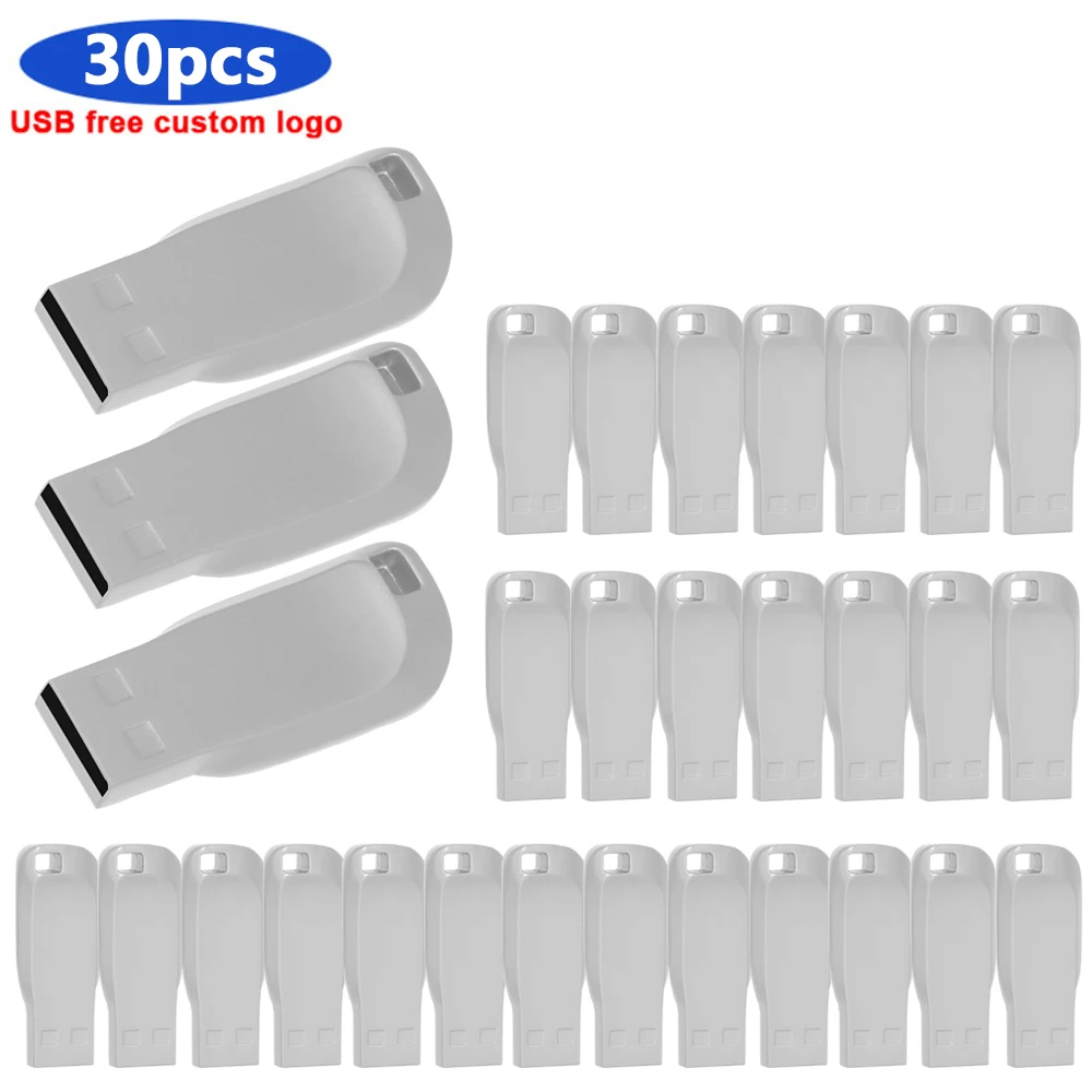 

USB флэш-накопитель в металлическом корпусе, 30 шт./лот, флеш-накопитель 2,0 на 32/64/8/16 ГБ, Usb-флешка для индивидуальных подарков