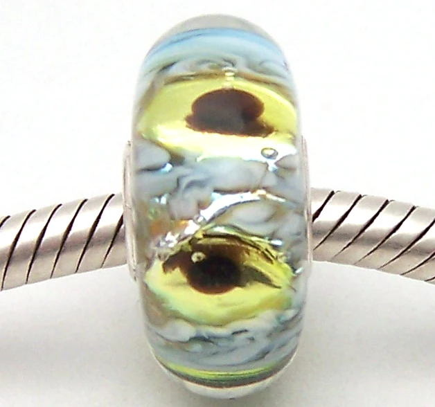 

PJG2031 100% S925 Sterling Silver Beads Murano Glass beads Fit European Charms Bracelet charms diy jewelry Lampwork GlassBeads