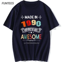 fashion made in 1990 t shirt men cotton summer o neck 1990 birthday gift t shirts funny man tshirt xs 3xl