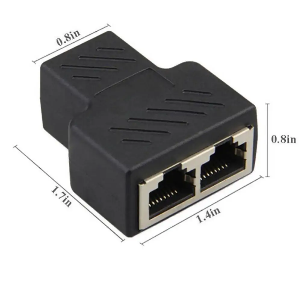 

New RJ45 Splitter 1 To 2 Ways LAN Ethernet Network Cable RJ45 Female Splitter Connector Adapter For Laptop Docking Dropshipping