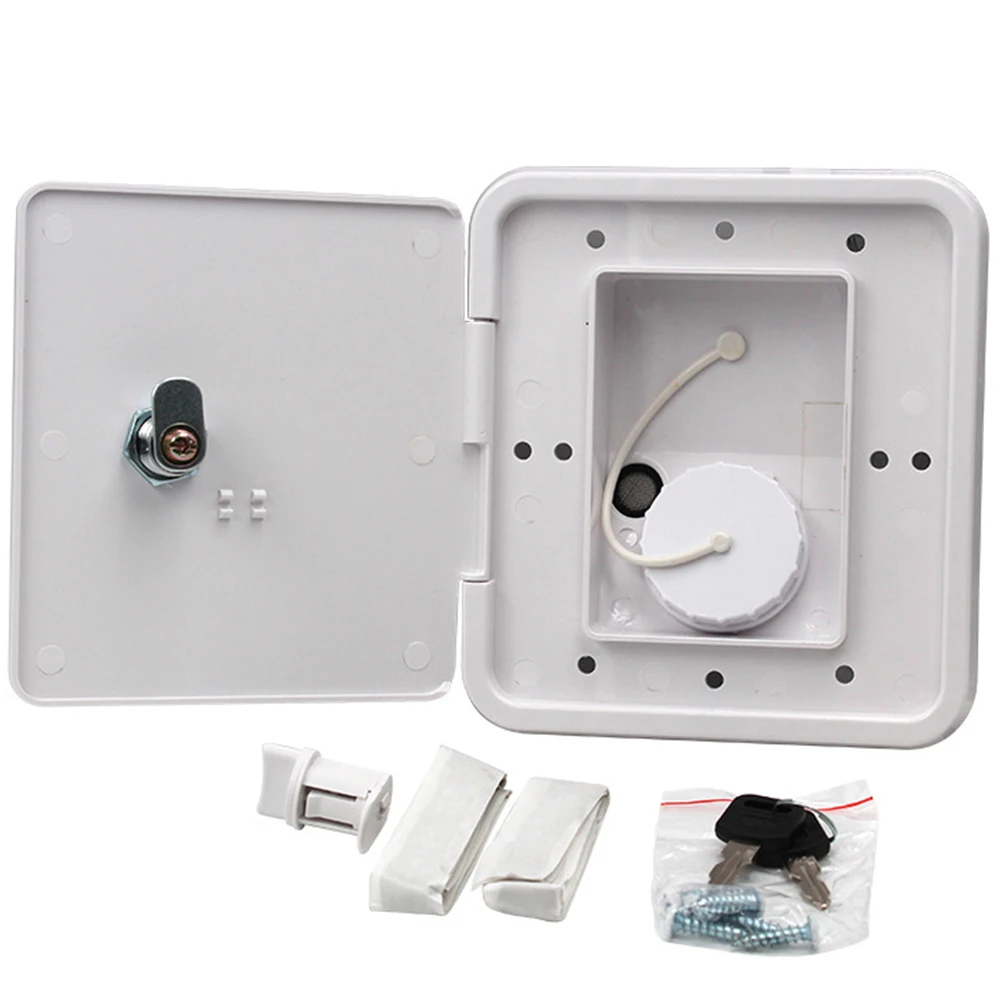 Gravity Inlet Threaded Accessories Square With Keys Screws Hatch Cover Water Intake Lockable RV Trailer Caravan Plastic Parts | Автомобили