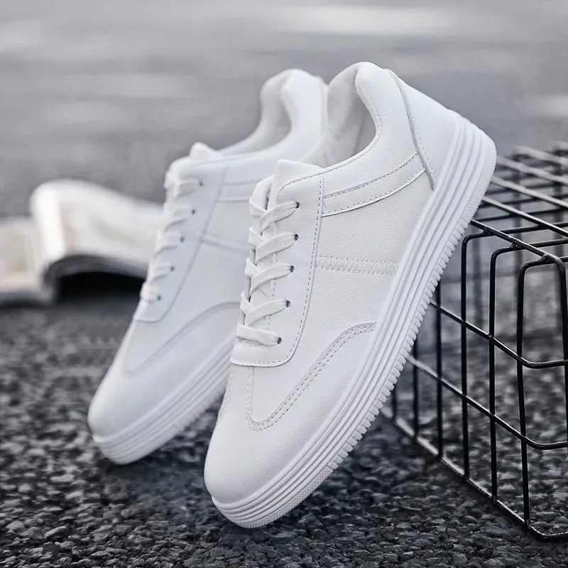 Men's Sport Shoes White Leather Sneakers Men Summer Casual Vulcanized Shoes Male Sneakers Black Skateboard Shoes Basket Homme