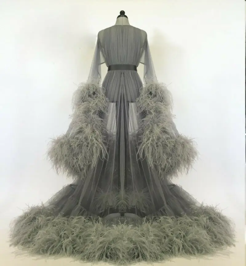 Новинка 2020 роскошная серая женская ночная рубашка одежда для сна длинные халаты