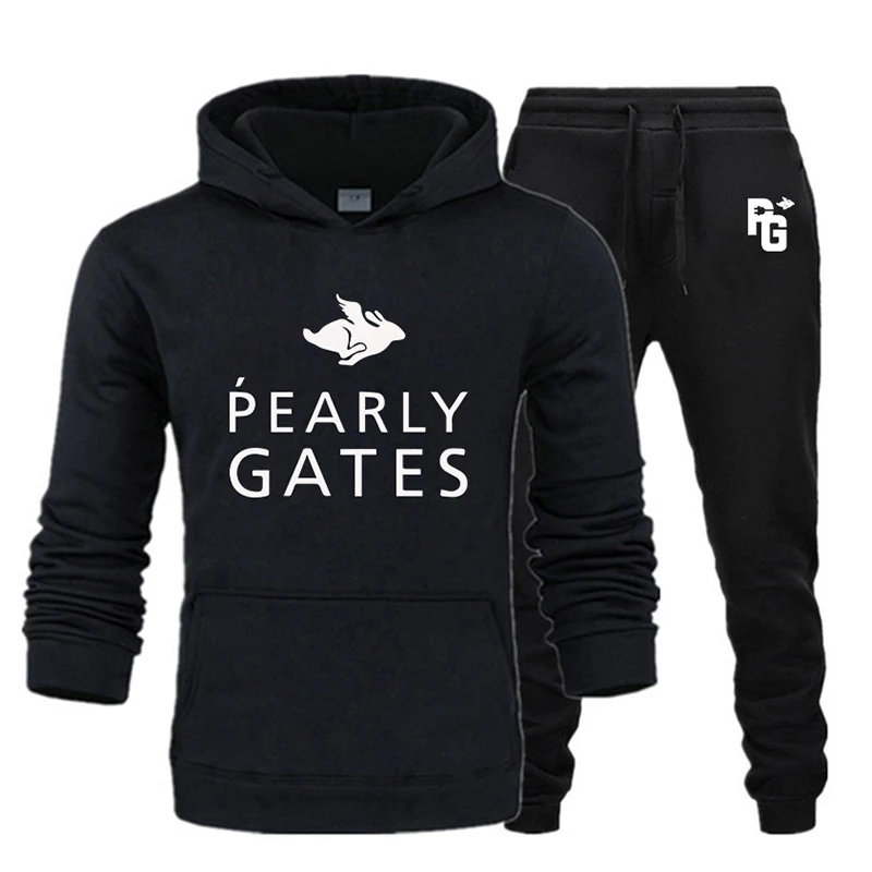 

Новый мужской свитер с капюшоном, костюм с толстовкой и брюками, зимняя модная трендовая толстовка из двух предметов, повседневные спортивн...