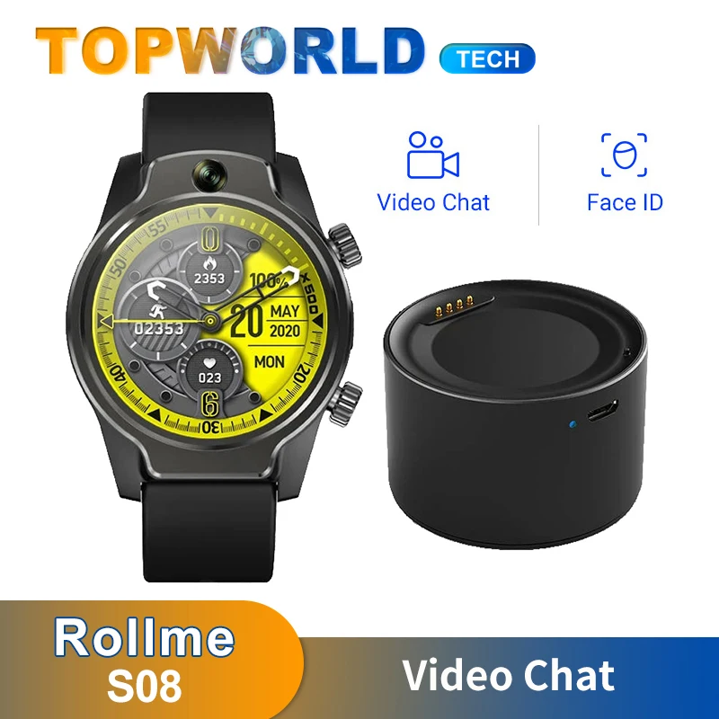 Умные часы телефон Rollme S08 экран 1 69 дюйма IPS четырехъядерный процессор MT6739