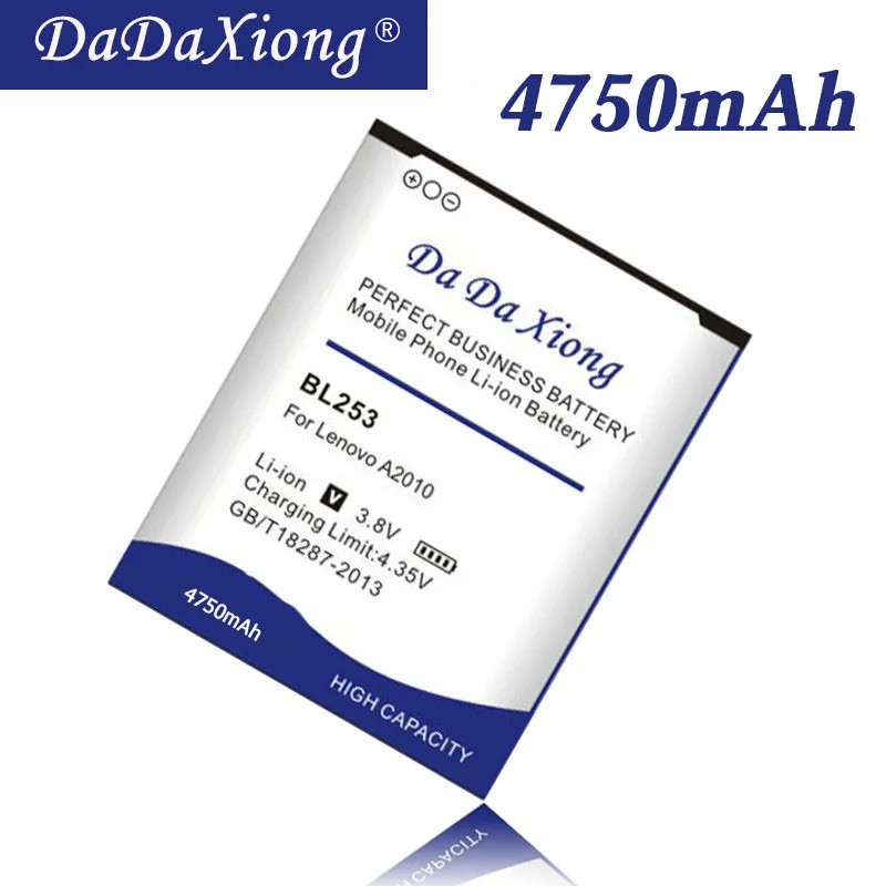 Аккумулятор Da Xiong оригинальный 4750 мАч BL 253 BL253 батарея для Lenovo A2010 в A1000 A1000m A2580 A2860