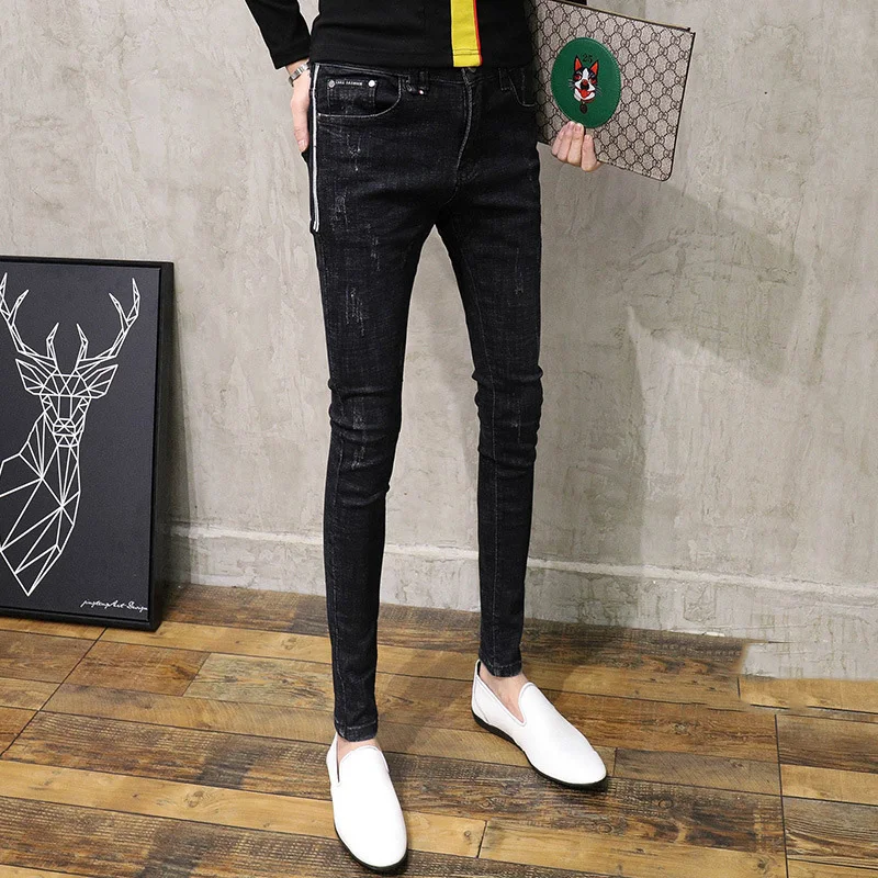 

2022 Spring And Autumn Fashion Street Cowboy Student Denim Men's Spiritual Boy Society Korean Slim Skinny Jeans Men Pencil Jeans