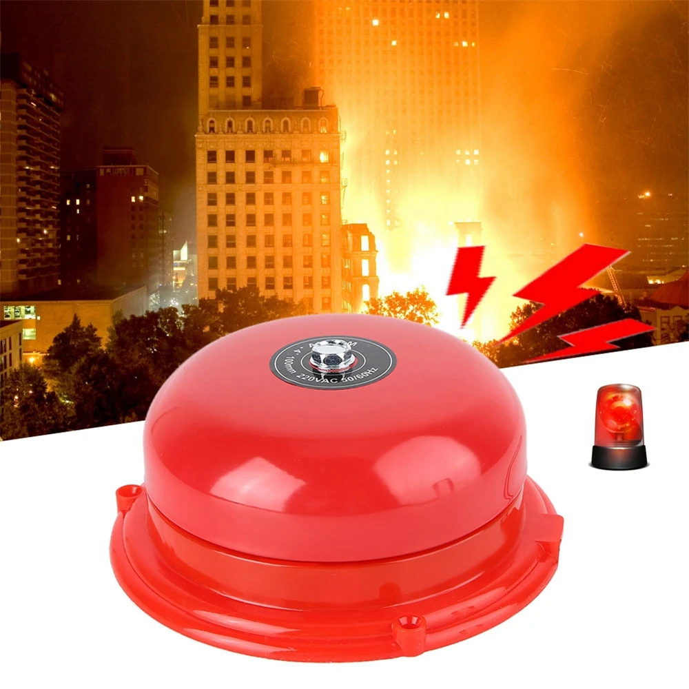 

4 in 220V/12V RED Fire Control Tradition Electric Bell 100db Internal Strike Alarm Bell High Quality School Factory Door Bell