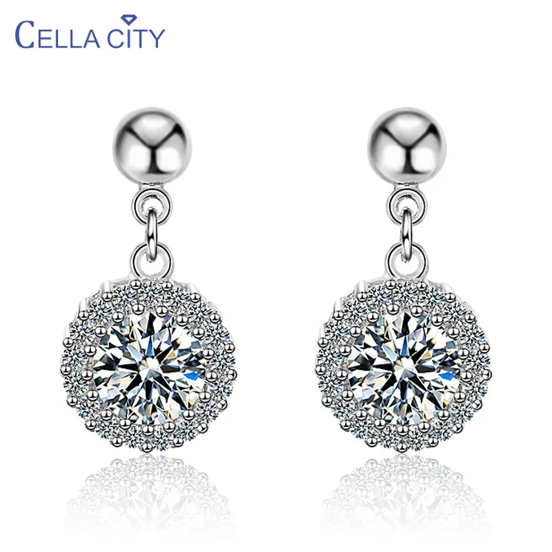 Целлюлозные круглые серьги капли для женщин серебро 925 пробы ювелирные изделия с