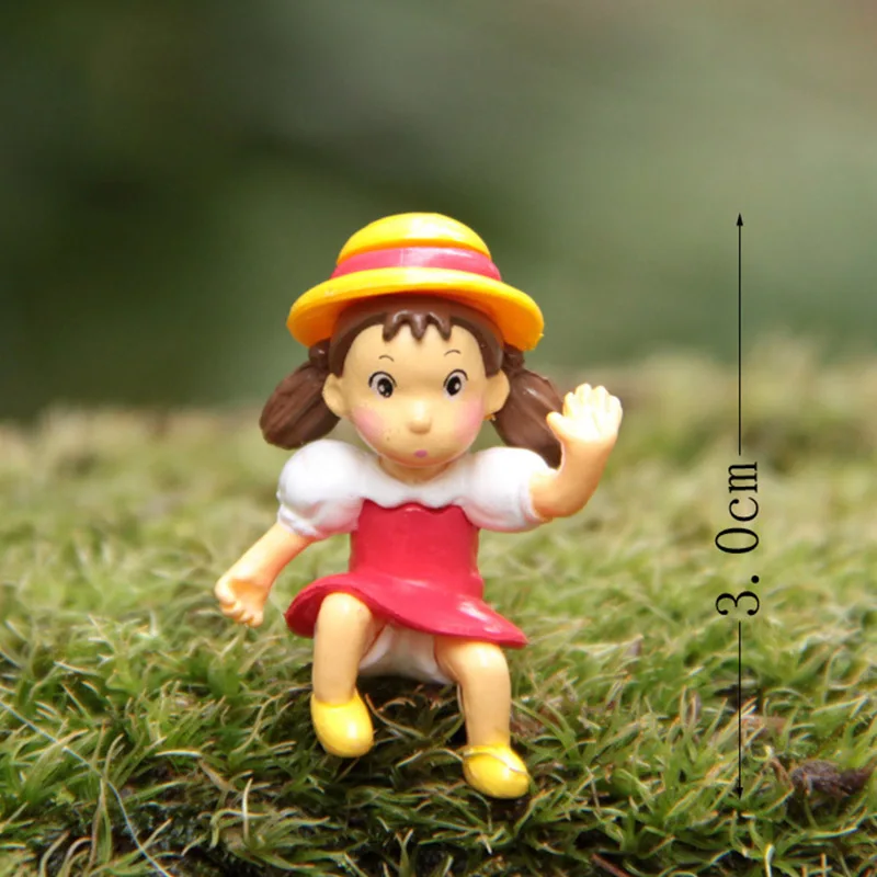 Cartoon DIY Resin Totoros Mei Mini Figure Dolls Tree Landscape Miniature Figurines Home Garden Decoration Toys for Kids Gifts | Игрушки и