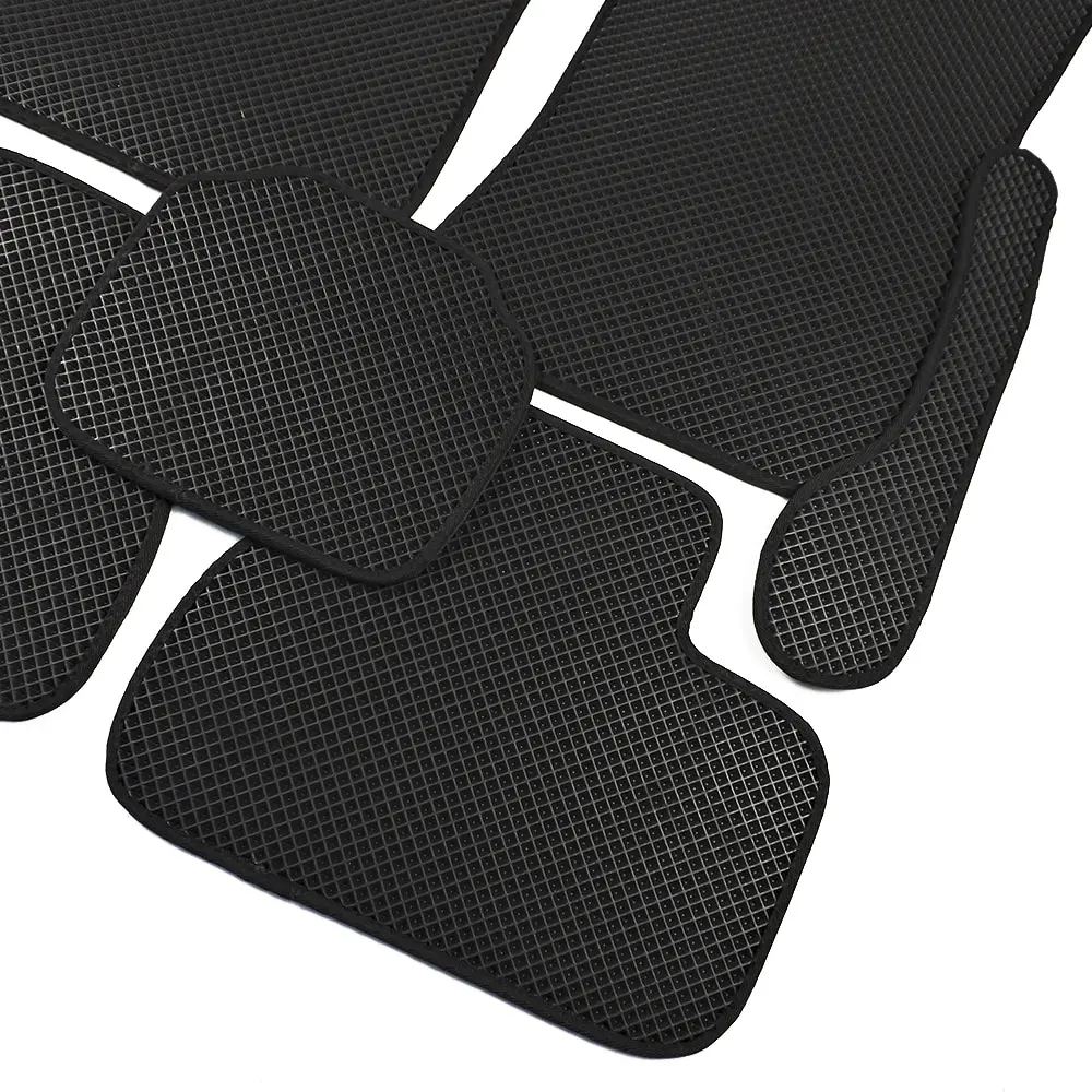 Коврики в салон EVA (ЕВА) ромб черные с черным синим красным кантом для ВАЗ 2110 2111 2112