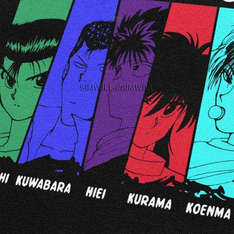 Футболка Yu Hakusho мужская с коротким рукавом хлопковая тенниска Yusuke Urameshi Kurama Hiei