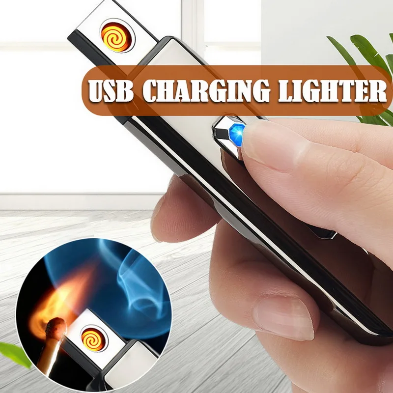USB перезаряжаемая электрическая зажигалка с сенсорным экраном Вольфрамовая