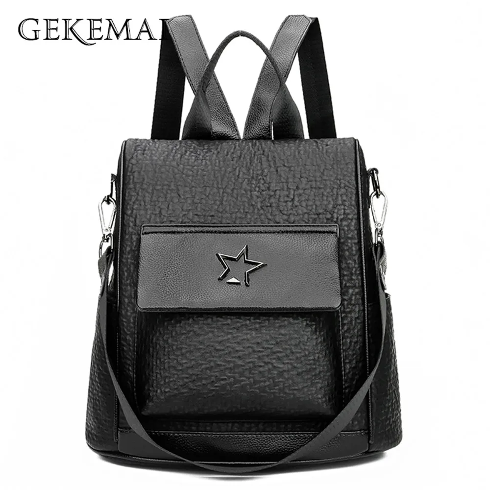 

Sequined Anti-theft Backpacks for Women Fashion New Genuine Leather Feminina Mochila Large Capacity Casual Travel Shoulder Bag
