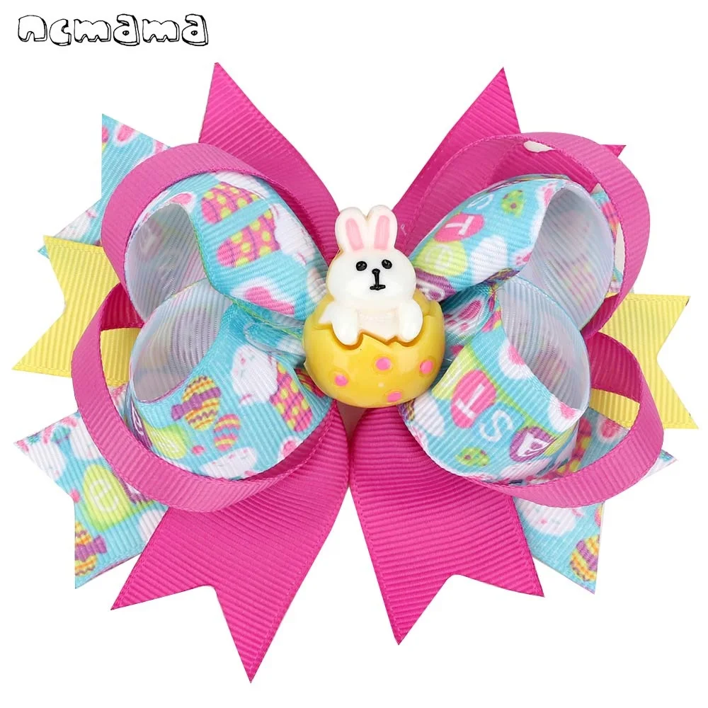 Ncmamãe grampos de cabelo da páscoa 4.5 ", clipes de cabelo do dia de páscoa para meninas crianças artesanal, posa de rabo andorinha, arcos de cabelo de coelho, acessórios de moda (0)