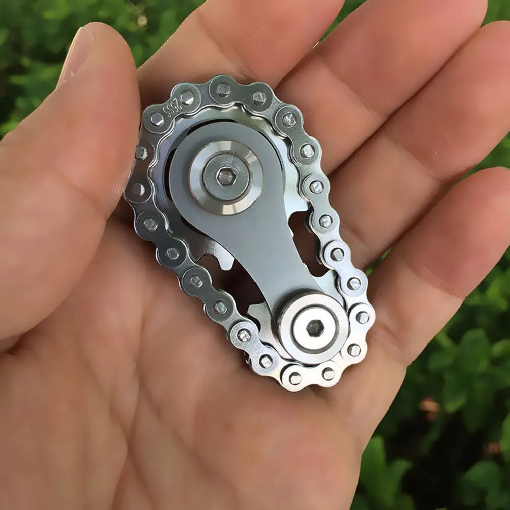 

Flywheel Fingertip Toy Stainless Steel Sprockets Fingertip Gyro Sprocket Chains Metal Toy Gear Gyro Sproket Roadbike Spinner