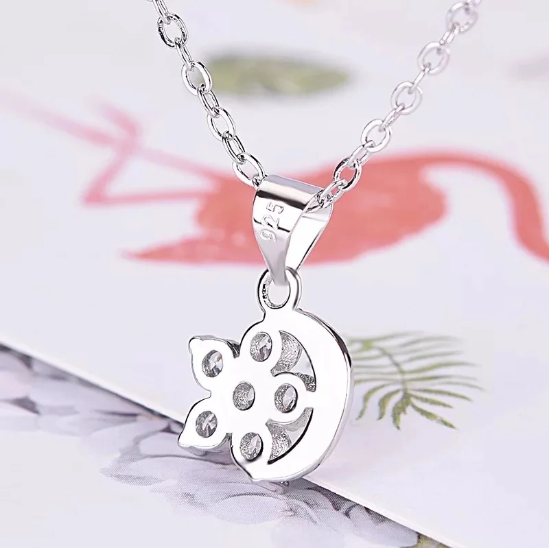 Простое модное серебристое ожерелье с подвеской в виде Луны и звезды для женщин