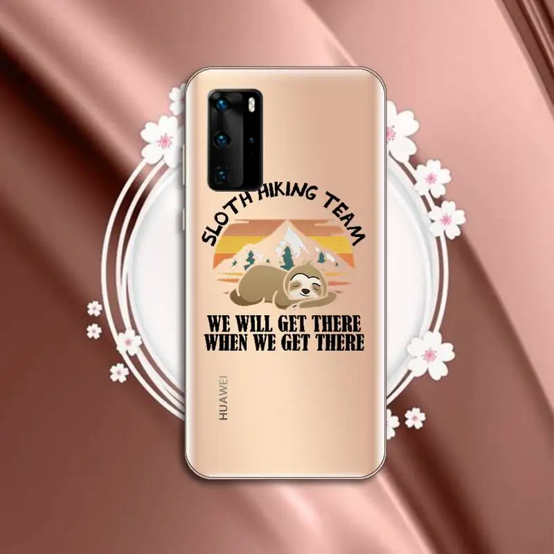 

Travel sloth animal cartoon Phone Case Transparent for Huawei P honor 8 10i 20 30 40 smart 2019