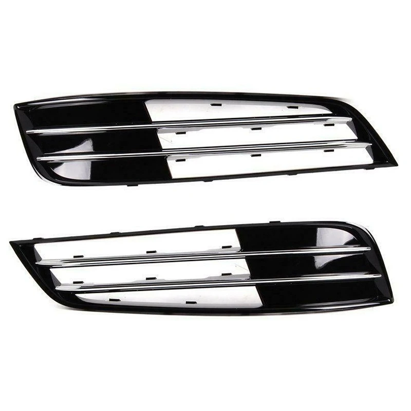 

1 Pair Driver Front Air Guide Grille Black Lower Fog Light Grille for - A8L 2011-2014 4H0807679L 4H0807680M