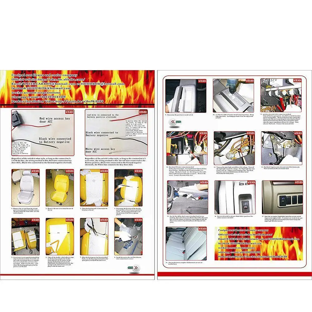 

12v Universal Car Heated Covers Pad 2pcs Car Styling Warmer Heating Heater Fiber Carbon Winter Pad Safe Auto Mat F8h5