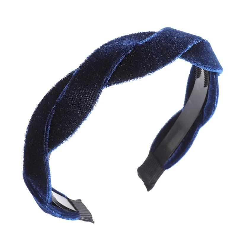 velvet 4 LEVAO Serpentine Winding Cross Headband Vintage Hairbands Bezel Turban Women Girls Hair Accessories Hair Hoop Headwear Fashion - Цвет: velvet 4