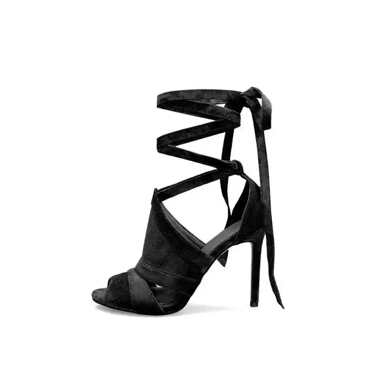 

Summer 2020 new thin heel super high heel large sandals versatile women's shoes bandage fish mouth cool boots