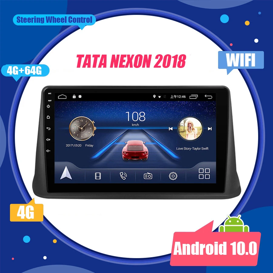 Автомобильный монитор для TATA NEXON 2018 радио мультимедийный видеоплеер навигация GPS