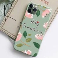 leaf petal plant flower phone case for iphone 6 6s 7 8 plus xr x xs xsmax 11 12 pro mini max candy green silicone cover