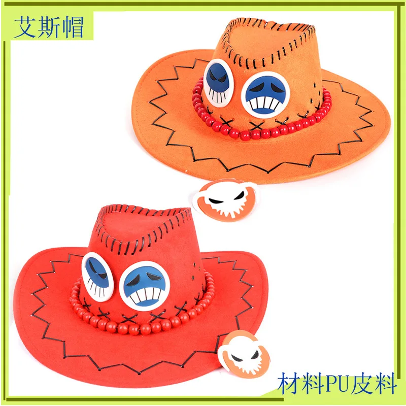 

Anime D Ace Luffy Cosplay Cowboy hats men Women Travel Cap Chopper Tony Pirates Caps Skull Toys costume Halloween hat