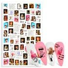 Слайдеры для ногтей в стиле Хепберн 1 шт., наклейки с надписями, Переводные картинки для маникюра, украшение для ногтей