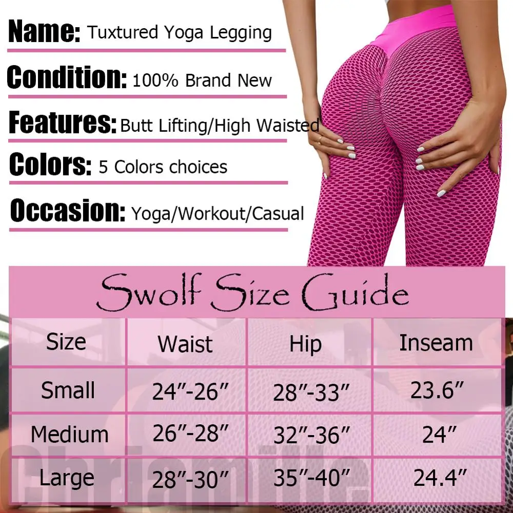 SWOLF текстурированные штаны для йоги Ruched Butt Lifting антицеллюлитные Леггинсы женщин с