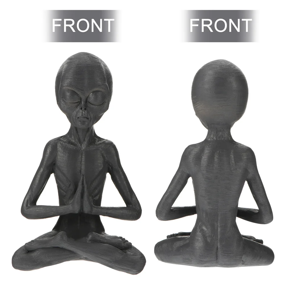 

Alien Statue Ornament Meditating Alien Decorative Adornment Home Garden Decor