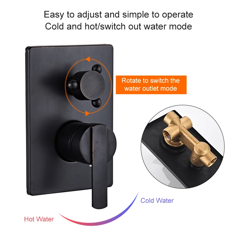 Wall Mounted Shower Set Bath System Antique Bronze Oil Rubble Finished In-wall Hot and Cold ELS10 | Обустройство дома