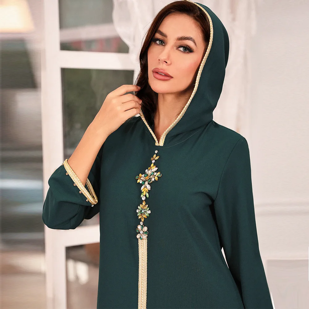 Abaya Дубай Турция Kaftan Hijab мусульманское платье мусульманская одежда бриллиантовое