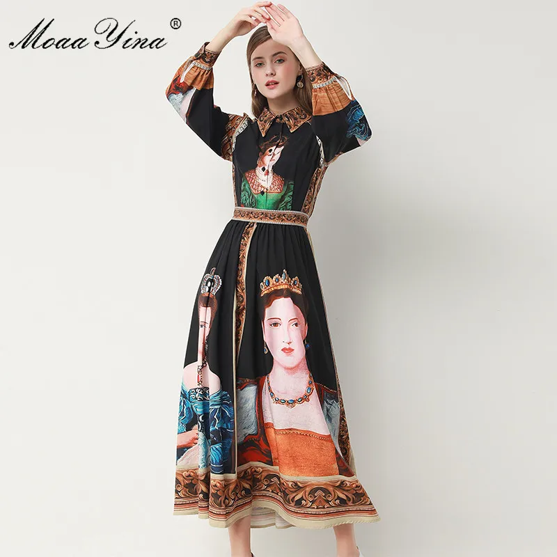 Модное дизайнерское платье MoaaYina весенне-осеннее женское с длинным рукавом