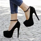 Туфли-лодочки DOBANER женские черные на высоком каблуке-шпильке, большие размеры 42, 46, 47, 52