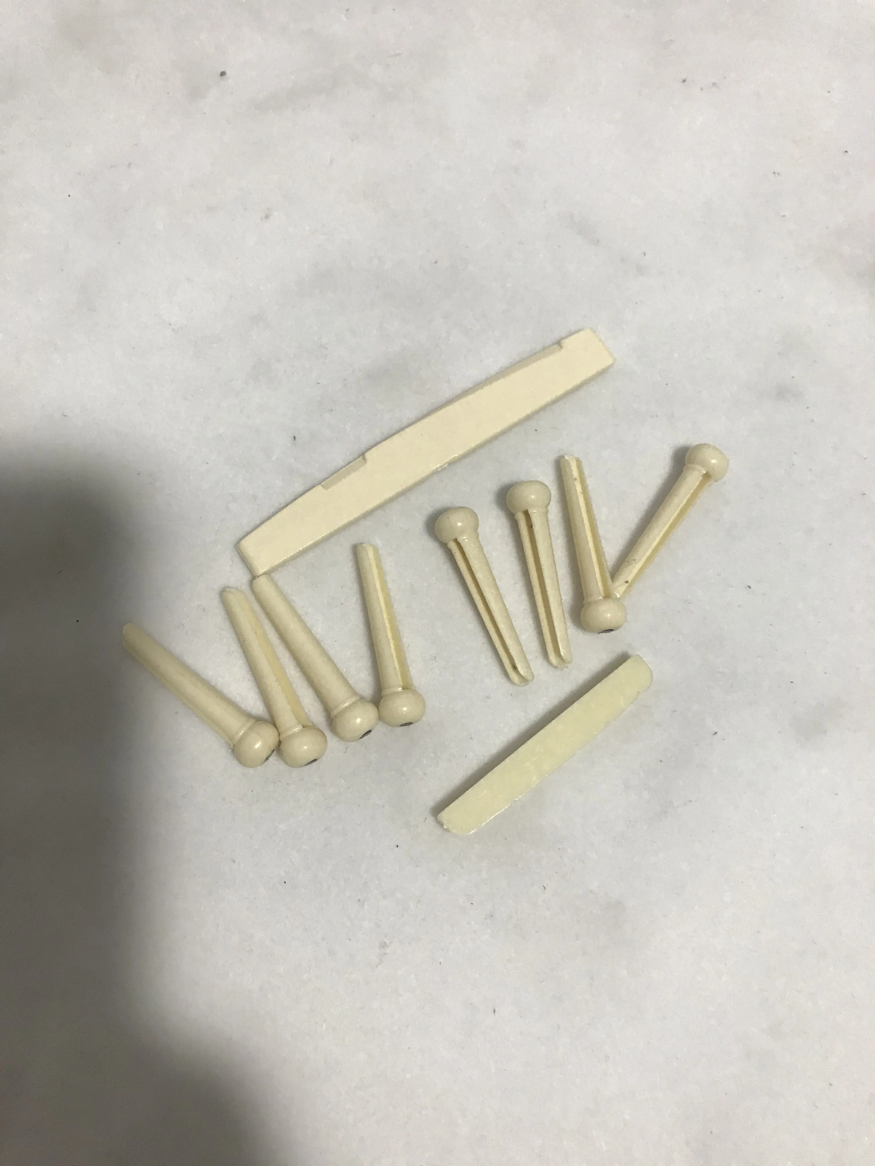 1 Set 8PCS Beidge Bone Pins String Pegs Saddles Nuts Cream Kit for 6 Strings Acoustic Folk Guiatr Pars Accessories | Спорт и