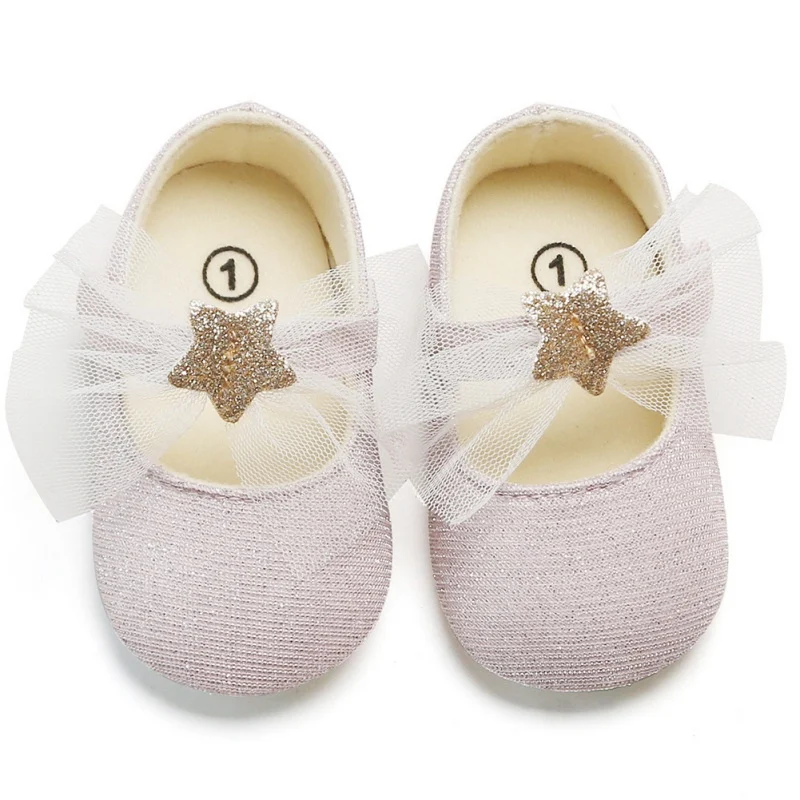 

Baby First Walkers New Toddler Girl Crib Shoes Newborn Baby star bowknot Soft Sole Prewalker Sneakers Shoes