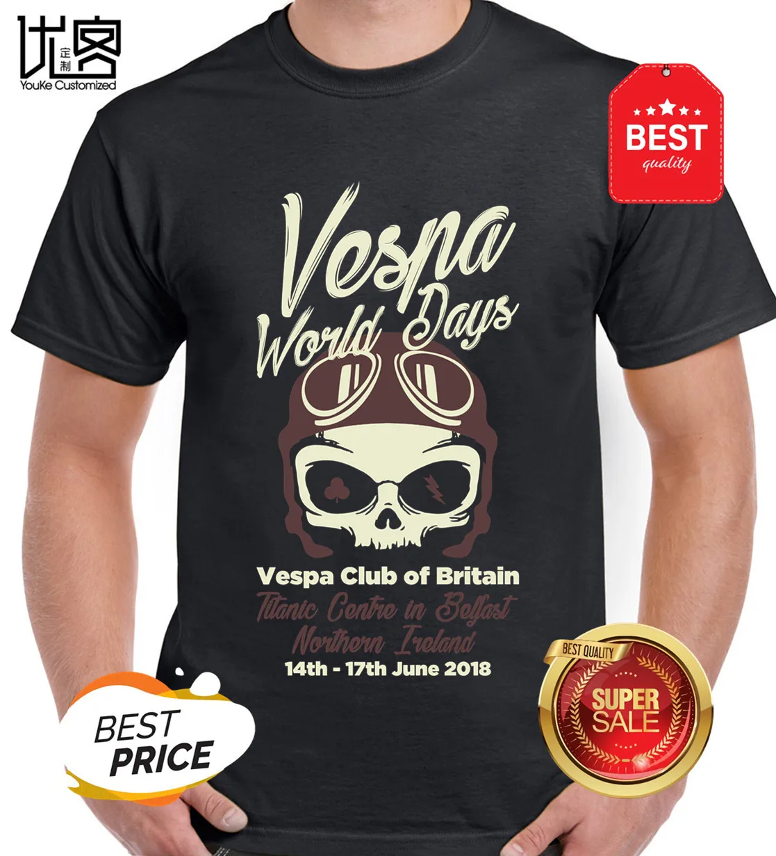 Мужская футболка с логотипом hombre camiseta на заказ мотоцикл vespa скутер 2019|Мужские
