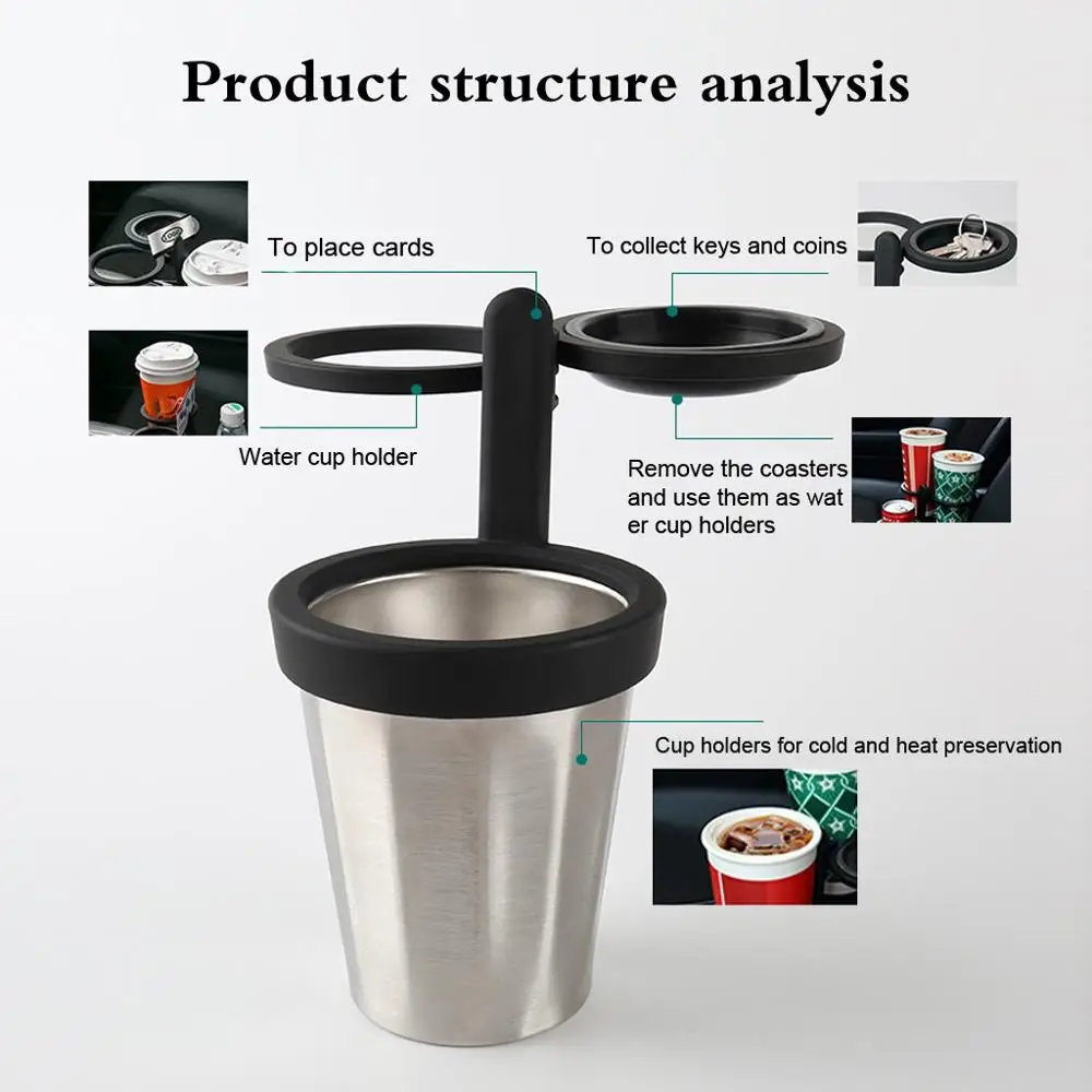 Universal Dual Car Cup Holder Van Storage Drinking Bottle Can Mug Mount Stand Interior Accessories drink holder #823 | Автомобили и