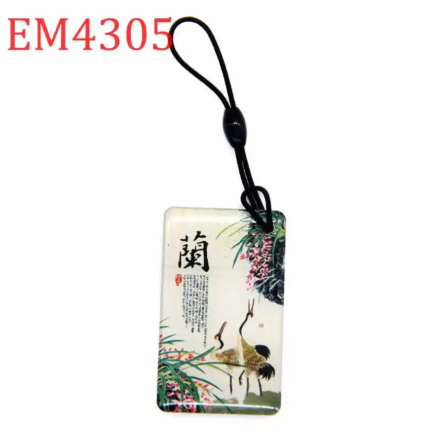 

125khz ID Rewritable Writable Orchid Pattern Keyfob Keychain Tags Waterproof Key Fobs Blank Card EM4305 EM4205 Access Control 1