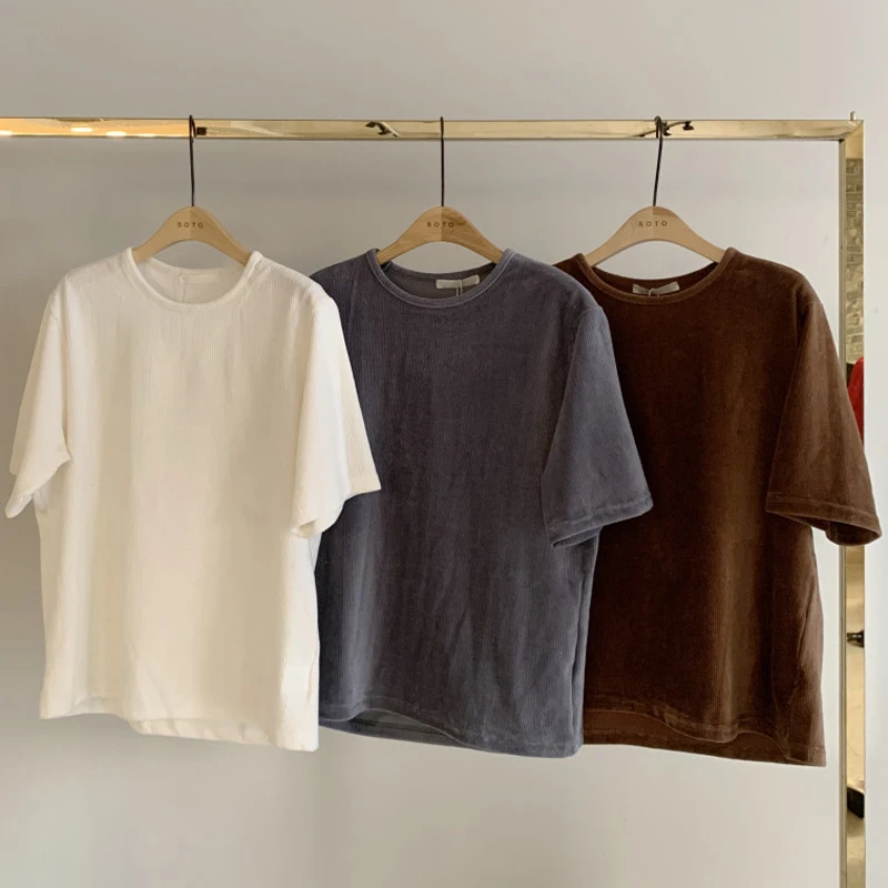 Mozuleva 2020 Сезон весна-лето Новые женские топы с О-образным вырезом бархатные