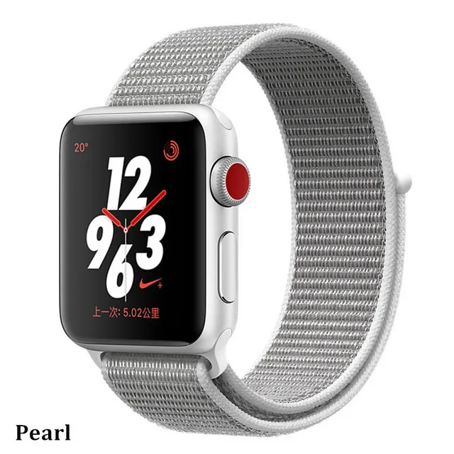 Последняя нейлоновый ремешок für apple watch группа 4 44 мм/40 мм, correa apple watch 3 42 мм/38 мм iwatch серии 4/3/2 bunte stecker чехол для телефона на руку - Цвет ремешка: Pearl